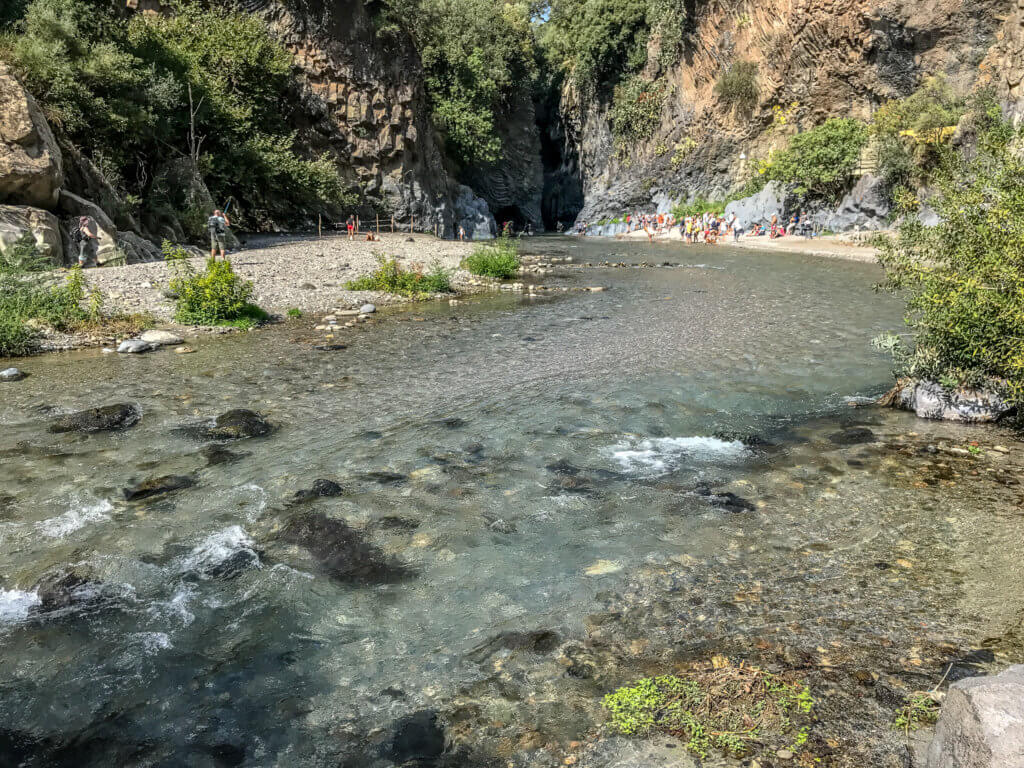Alcantara River at Gole Alcantara Botanical and Geological Park