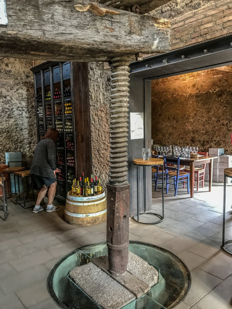 Ancient wine press at Planeta Sciaronuova 